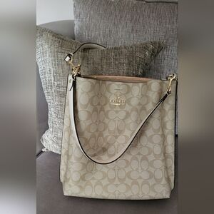 Coach Beige Signature Shoulder Bag
